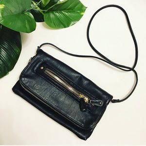 Mix No. 6 Black Fold-over Crossbody Bag